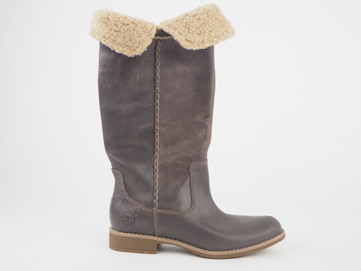 Womens Timberland Shoreham Fold Down 25670 Brown Leather Tall Boots