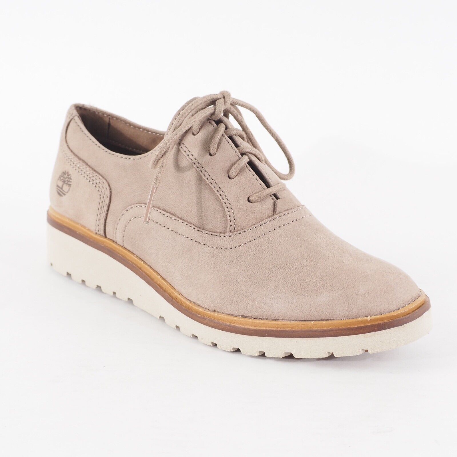 Womens Timberland Ellis Street A1RG9 Light Grey Leather Lace Up Casual Shoes