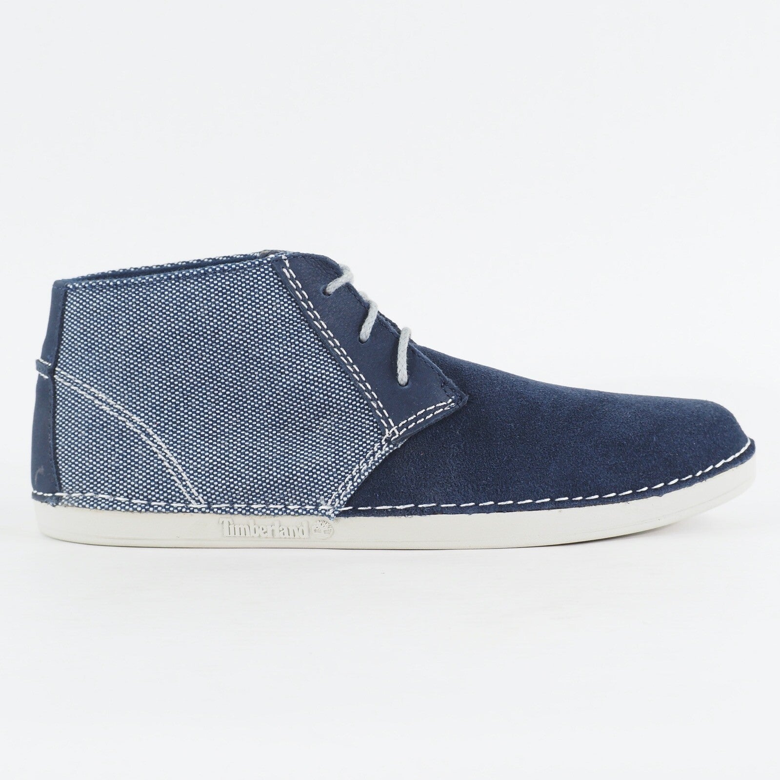Mens Timberland Ballard Chukka A13D4 Blue Leather Canvas Lace Up Casual Shoes