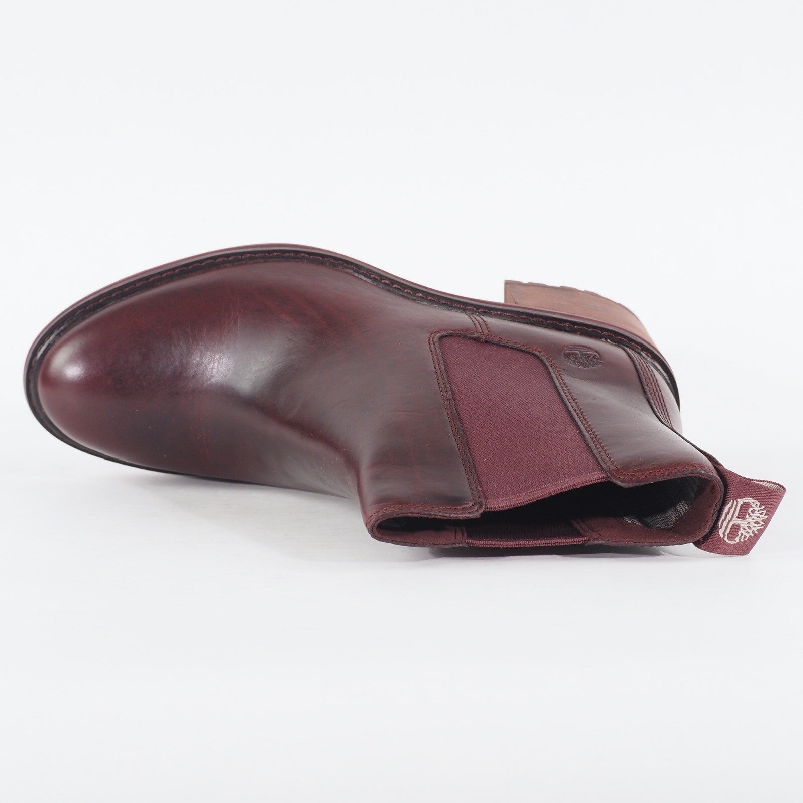 Womens Timberland Sienna High A23KA Dark Red Leather Pull On Chelsea Boots