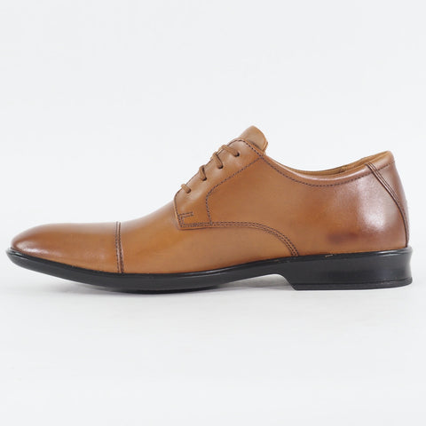 Mens Clarks Bensley Cap 15770 Dark Tan Leather Lace Up Formal Shoes