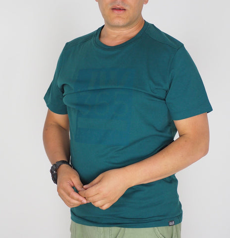 Mens Jack Wolfskin 365 1806621 Atlantic Deep Short Sleeve Light Casual T Shirt