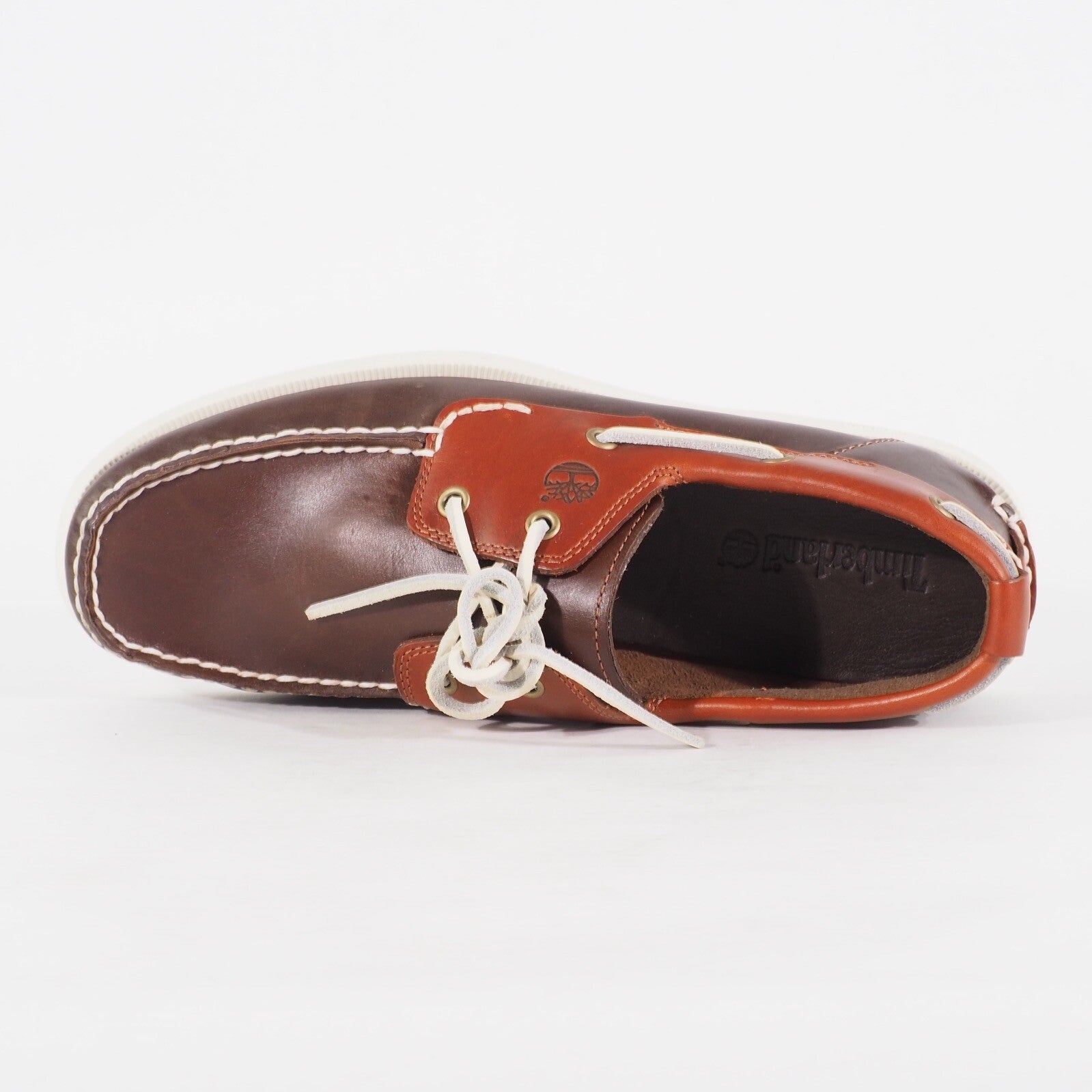 Mens Timberland Heritage CW 2 Eye A13HP Brown Leather Casual Lace Up Boat Shoes