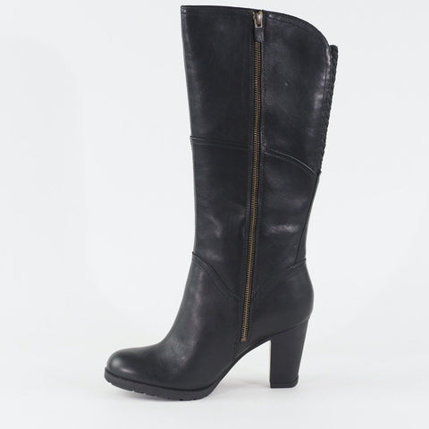 Womens Timberland Stratham 8610A Black Leather Zip Side Formal Tall Boots