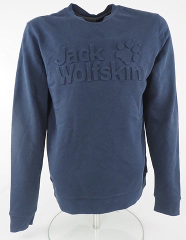 Mens Jack Wolfskin Logo Night Blue Sweatshirt