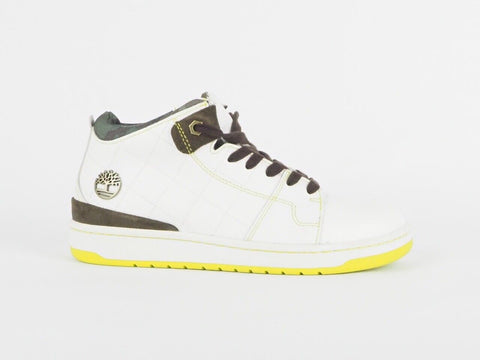 Mens Timberland Iteza Chukka 6050A White Leather Lace Up Hi Trainers