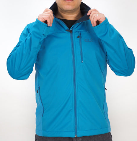 Mens Jack Wolfskin Sonic Vent 1303371 Dark Turquoise Zip Up Hiking Light Jacket