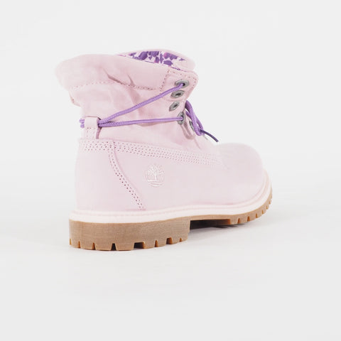 Womens Timberland Roll Top Nubuck A27MC Pink Leather Lace Casual Walking Boots