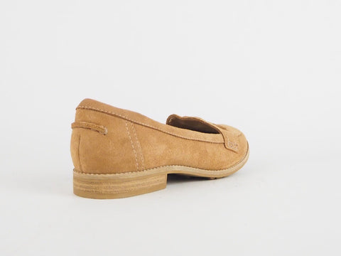 Womens Timberland Thayer RFD Suede 8150R Wheat Leather Slip On Casual Loafers