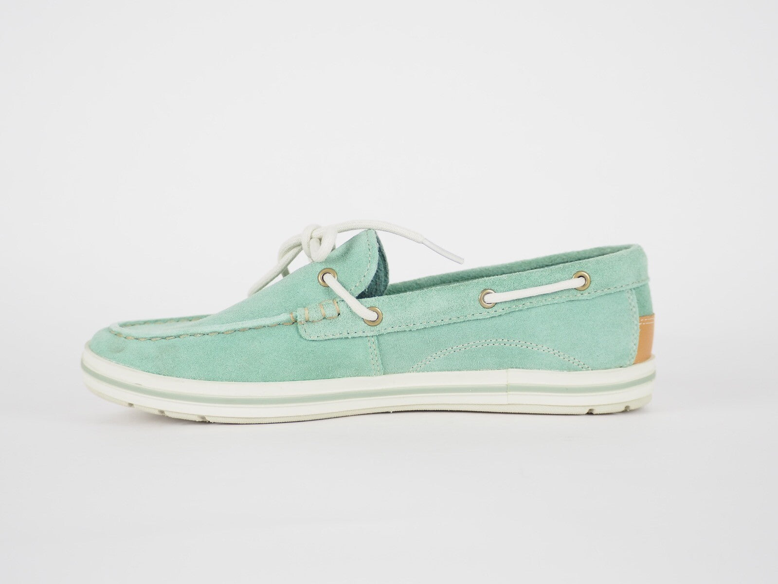 Womens Timberland EK Casco Bay 3951R Aqua Suede Slip On Boat Shoes