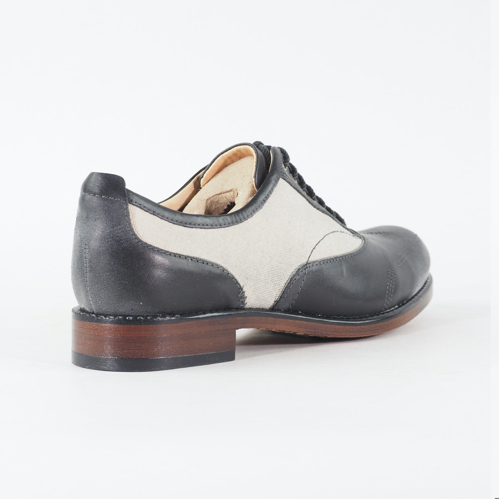 Womens Timberland Lucille Ox 16668 Black / White Leather / Canvas Formal Shoes