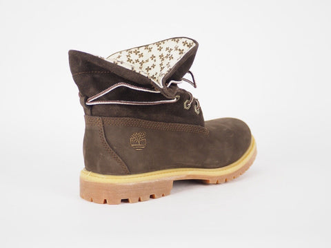 Womens Timberland EK Authentics 8100B Brown Leather Roll Top Casual Chukka Boots