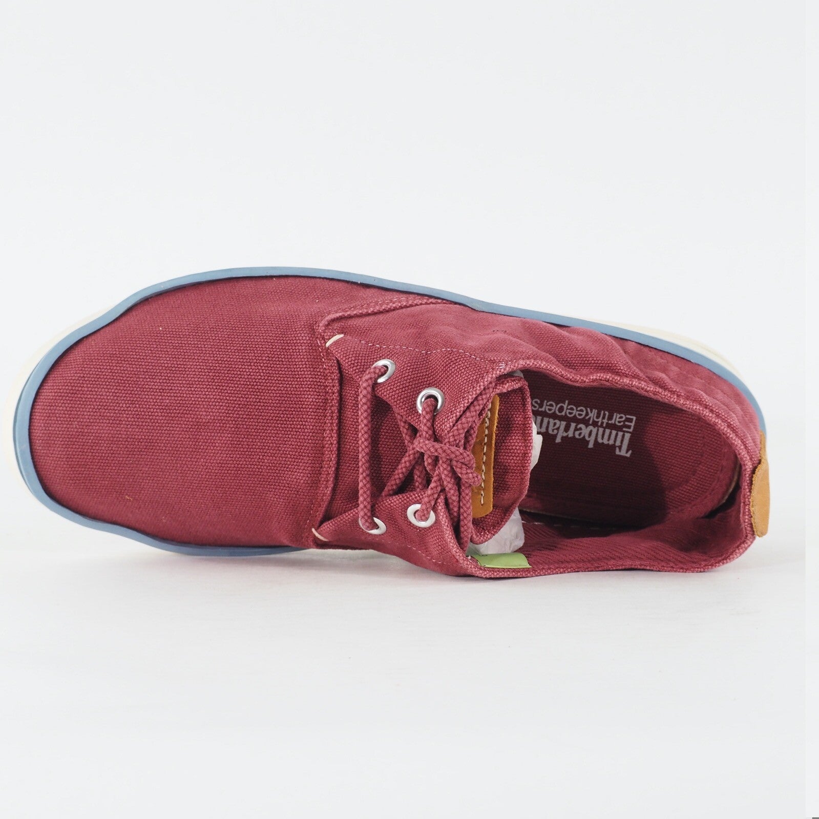 Mens Timberland EK Handcraft 5311A Burgundy Canvas Lace Up Low Top Casual Shoes