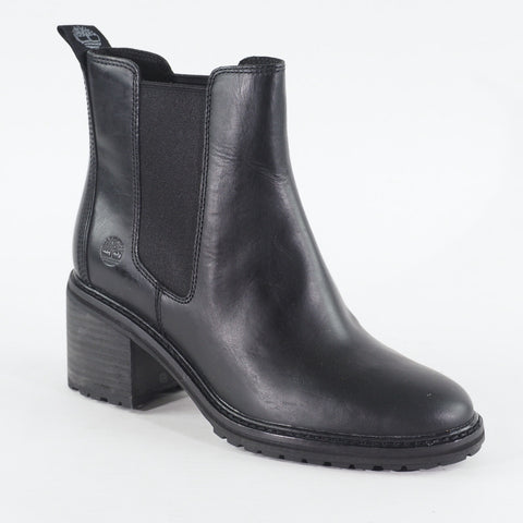 Womens Timberland Sienna High Chelsea A23KW Black Leather Casual Heeled Boots