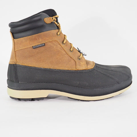 Mens Skechers Robards 77065 Balck Tan Duck Rain Waterproof Slip Resistant Boots 