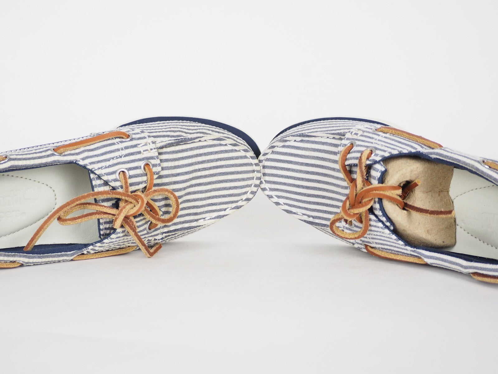 Womens Timberland Classic 2 Eye 8910A Navy Stripe Canvas Boat Shoes UK 3.5