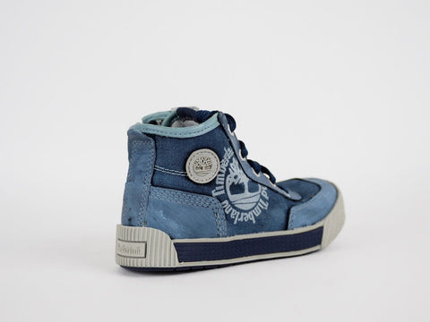 Infants Timberland Metro Network 80825 Blue Leather Baby Shoes Side Zip Trainers