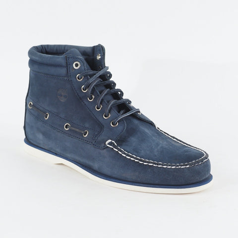 Mens Timberland 7 Eyed Chukka A13J4 Navy Blue Leather Lace Up Casual Boots