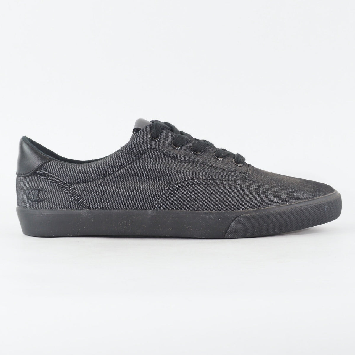 Mens Champion Boston 30181059.11A Triple Black Canvas Lace Low Top Casual Shoes