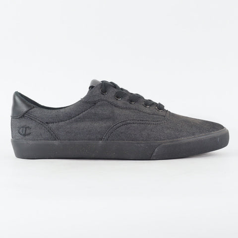 Mens Champion Boston 30181059.11A Triple Black Canvas Lace Low Top Casual Shoes