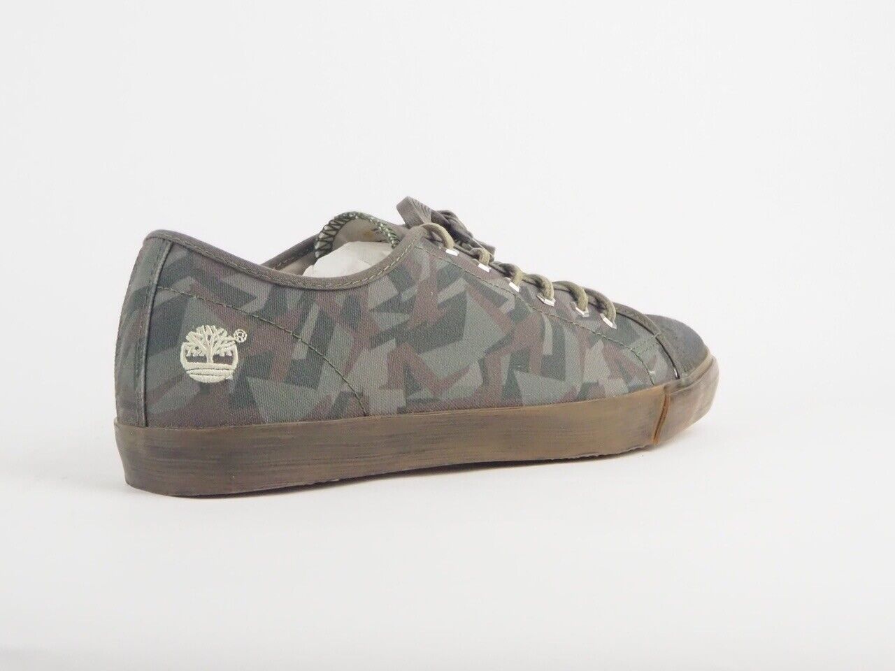 Mens Timberland Ek Glastenbury 9045B Camo Green Canvas Leather Lace Up Trainers