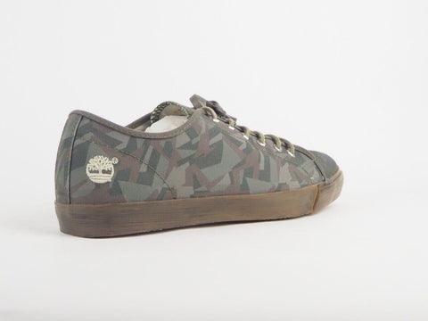 Mens Timberland Ek Glastenbury 9045B Camo Green Canvas Leather Lace Up Trainers