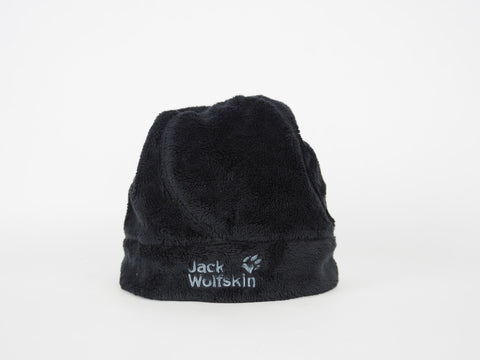 Girls Jack Wolfskin Soft Asylum 1901881 Black Furry Beanie Hat