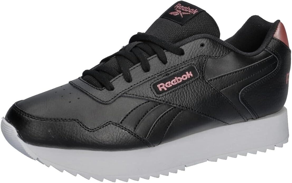 Womens Reebok Glide Ripple Doubl ID1961 Casual Walking Lace Up Black Trainers