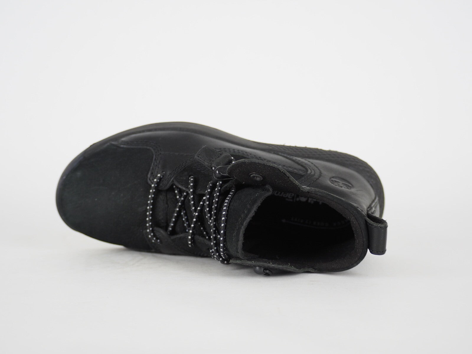 Boys Timberland EK A1I55 Black Leather Laced Toggle Ankle Boots