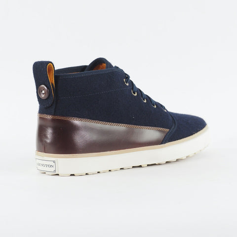 Mens Timberland Abington Chukka 6626A Navy Fabric Leather Lace Up Casual Boots