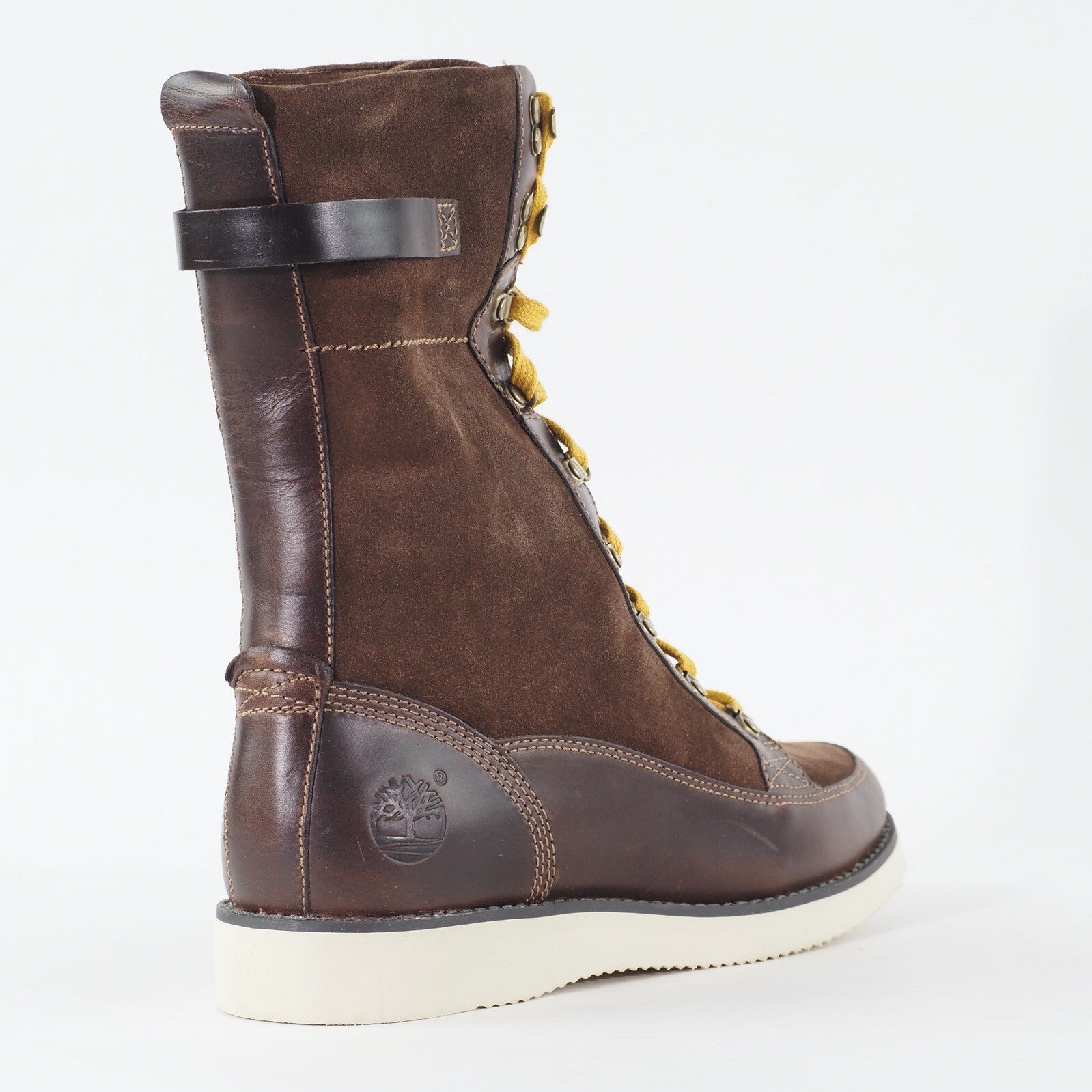 Womens Timberland Brattle Tall 18655 Dark Brown Leather Lace Up Mid Casual Boots