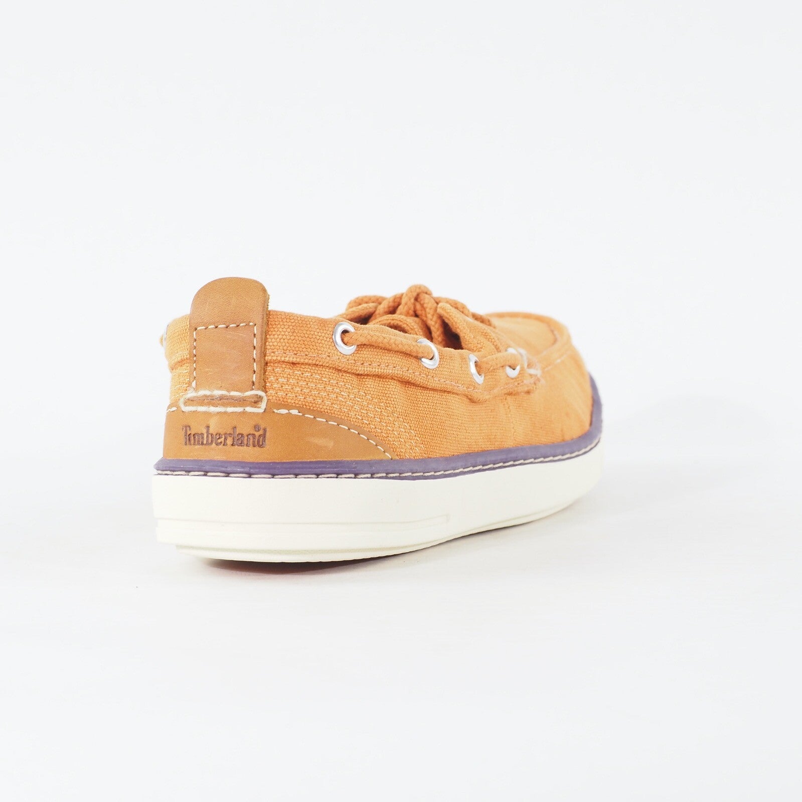Womens Timberland Hookset 2 Eye 8441B Light Orange Canvas Lace Casual Boat Shoes