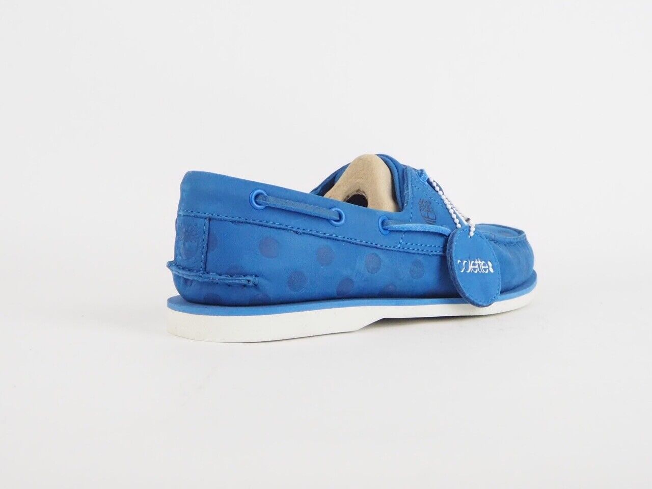Mens Timberland Classic 2 Eye A181Y Blue Polka Dot Leather Lace Up Boat Shoes