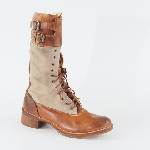 Womens Timberland Lucille Boot Company 67625 Tan Leather Casual Zip Side Boots