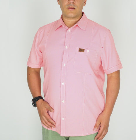 Mens Jack Wolfskin Kepler 1401671 Red Fire Checks Short Sleeved Shirt 