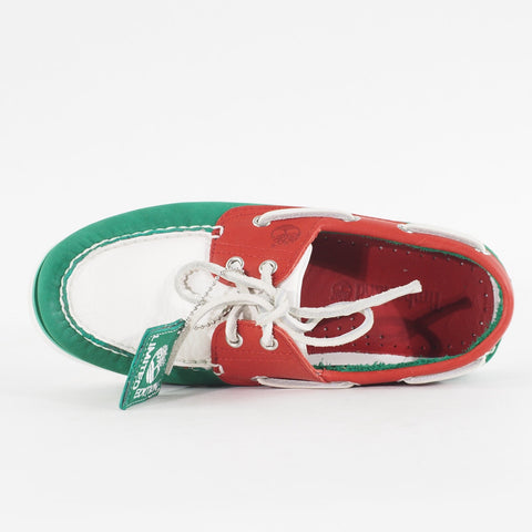 Mens Timberland Classic 2 Eye A1546 Green/Red Suede Casual Boat Shoes