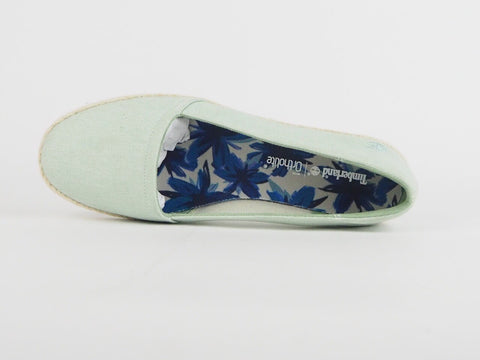 Womens Timberland Casco Bay Canvas A1AFE Mint Green Textile Slip On Canvas Shoes
