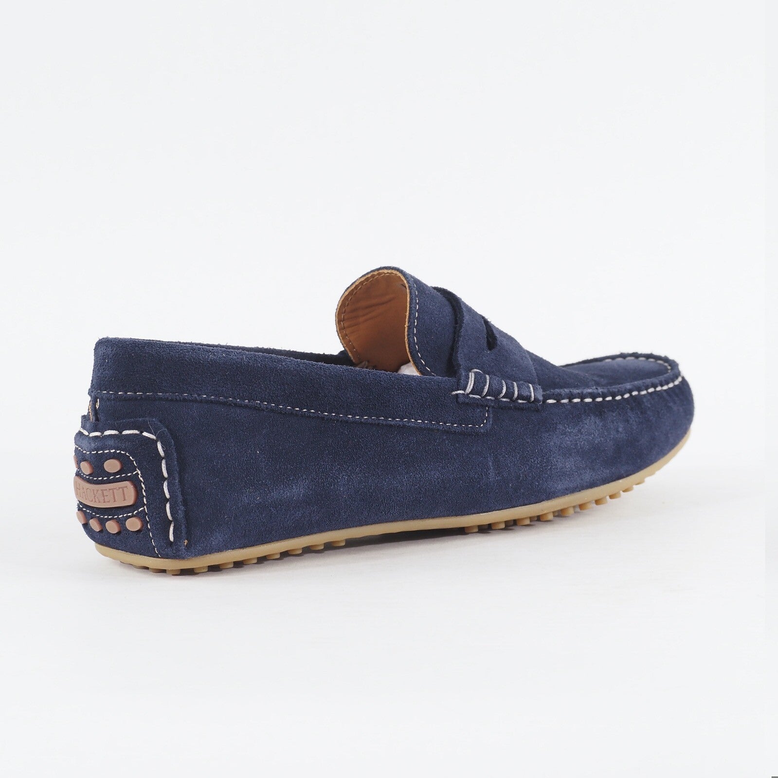 Mens Hackett London Richmond Driver Navy Leather Slip On Casual Loafer Shoes