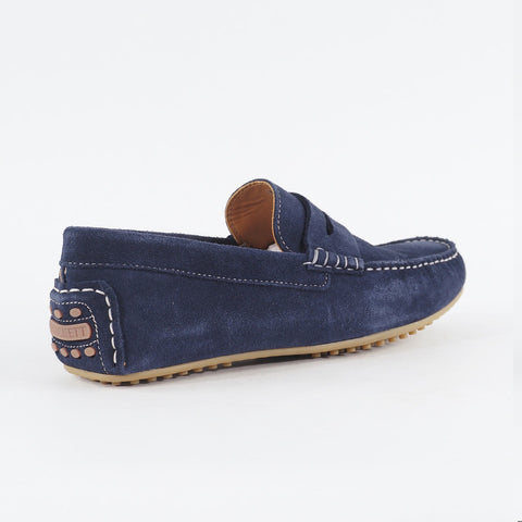 Mens Hackett London Richmond Driver Navy Leather Slip On Casual Loafer Shoes