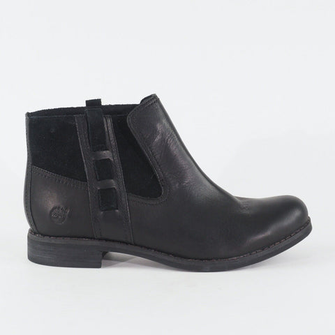 Womens Timberland Chelsea 8705R Black Leather Casual Pull On Ladies Boots