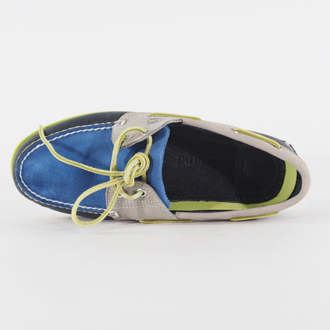 Mens Timberland 2 Eye 6963A Blue Leather Lace Up Boat Casual Walking Shoes
