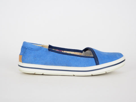 Womens Timberland EK Casco Bay 8829A Blue Leather Slip On Trainers