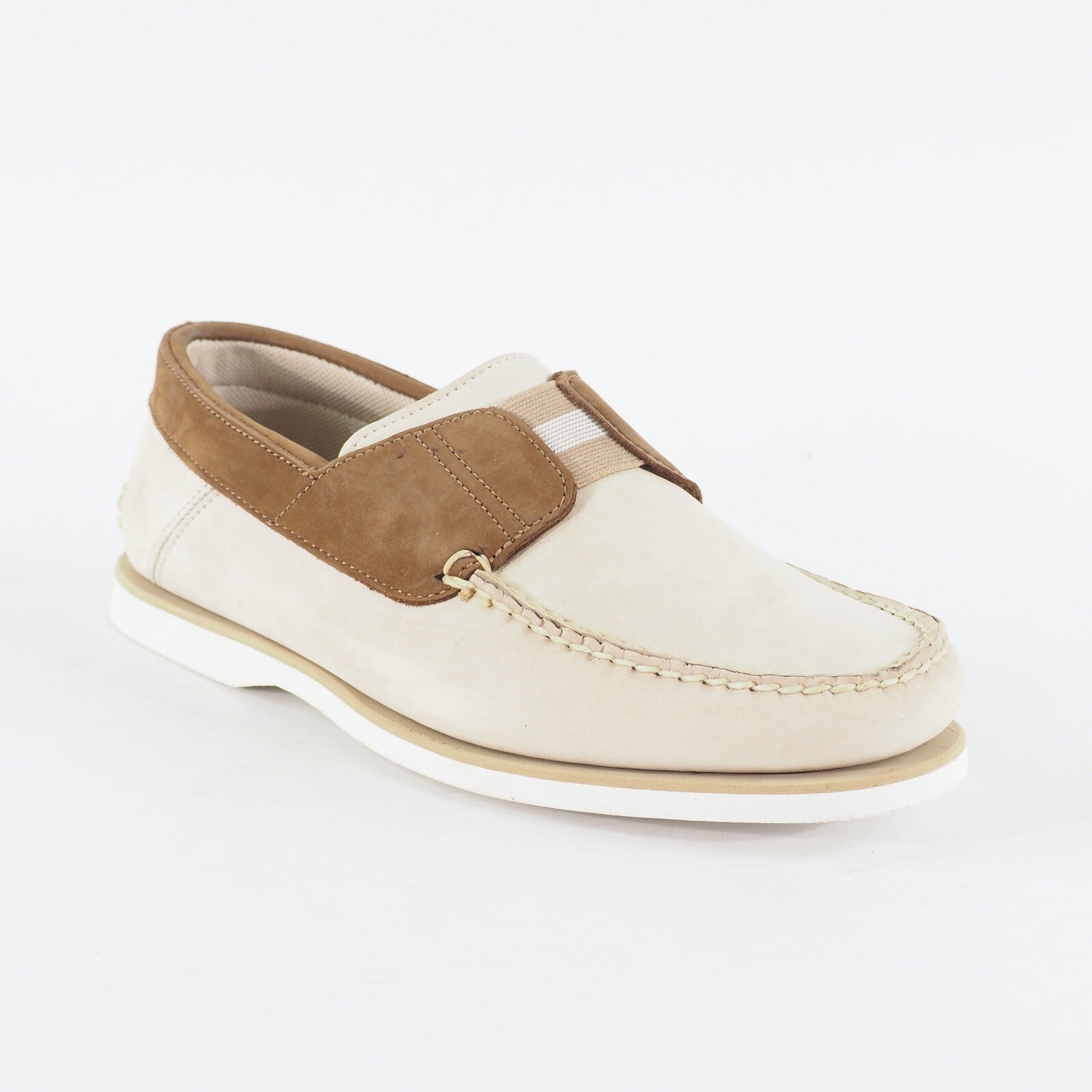 Mens Timberland Unleased 42580 Beige Leather Slip On Casual Loafer Shoes