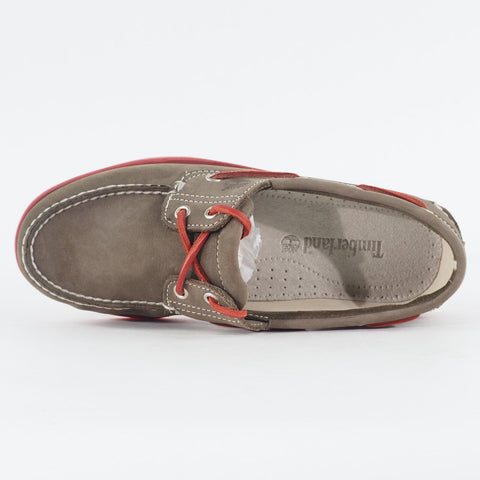 Mens Timberland Classic 2 Eye 6508A Dark Brown Leather Lace Up Casual Boat Shoes