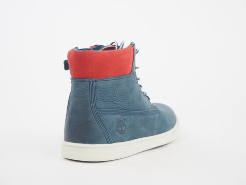 Timberland Groveton 6 Inch A19MM Blue Leather Laced Zip Up Boots