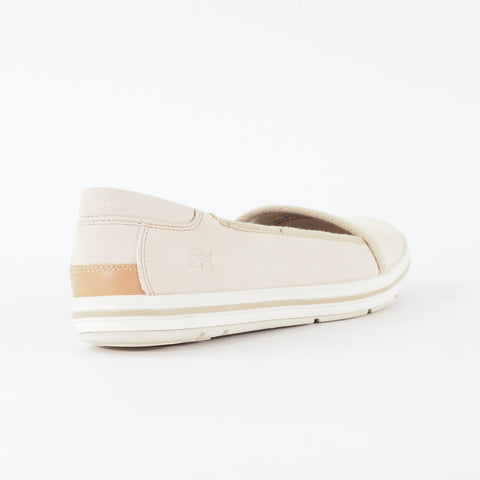 Womens Timberland EK Casco Bay 8312B Off White Leather Slip On Casual Shoes