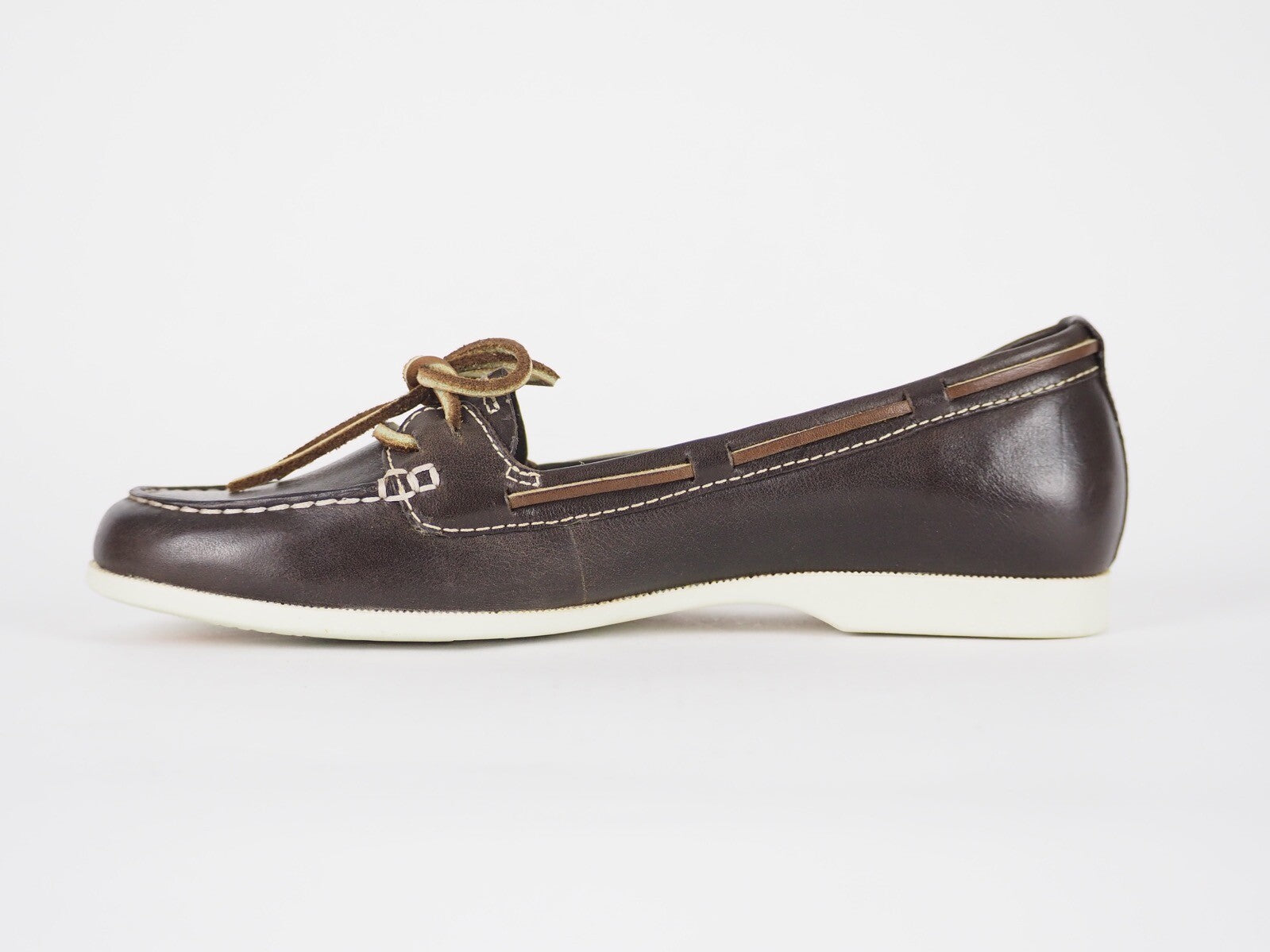 Womens Timberland Benin 62339 Dark Brown Leather Casual Moccasins Flat Shoes