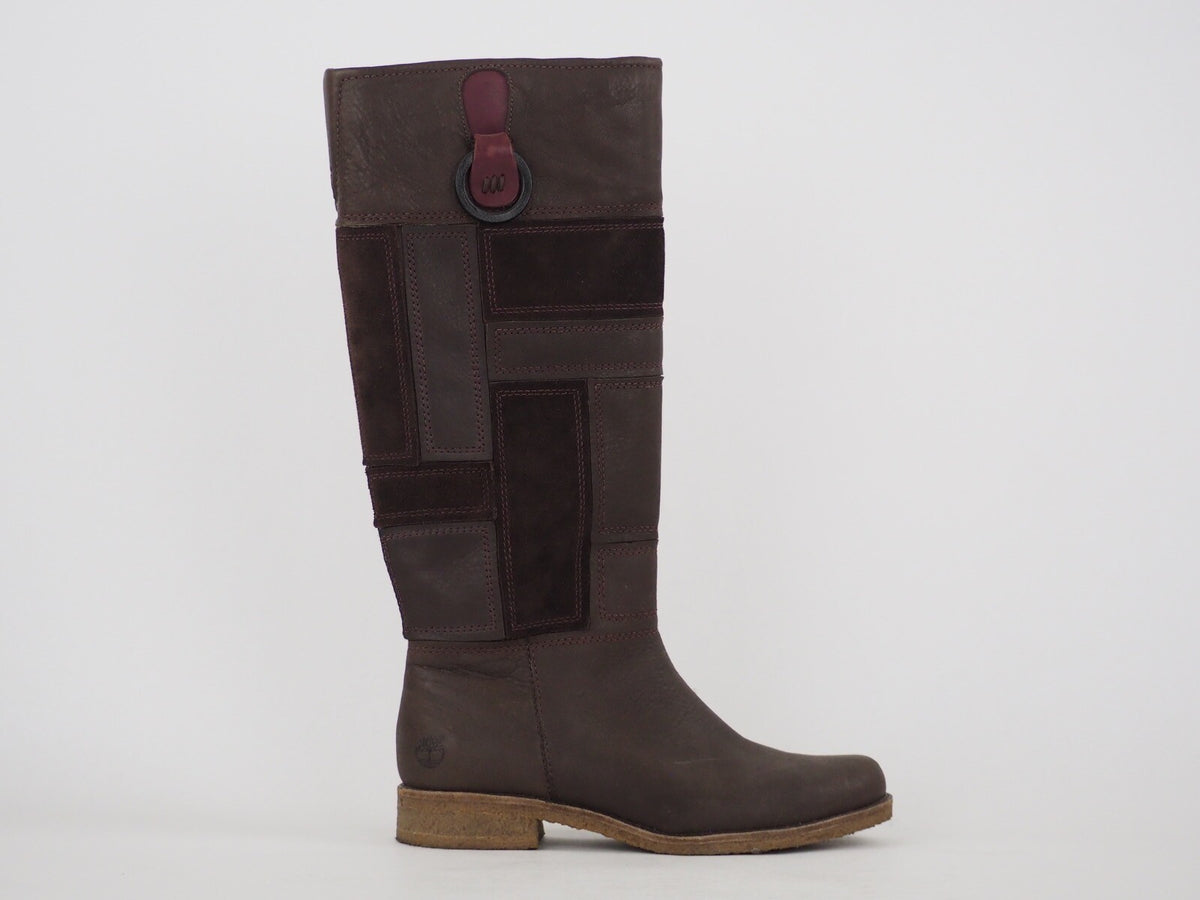 Womens Timberland Stephania 55382 Dark Brow Leather Tall Winter Boots UK 4.5