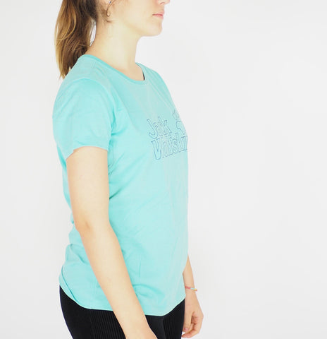Womens Jack Wolfskin 1804681 Pool Blue Shortsleeve Top Casual Basic T Shirt