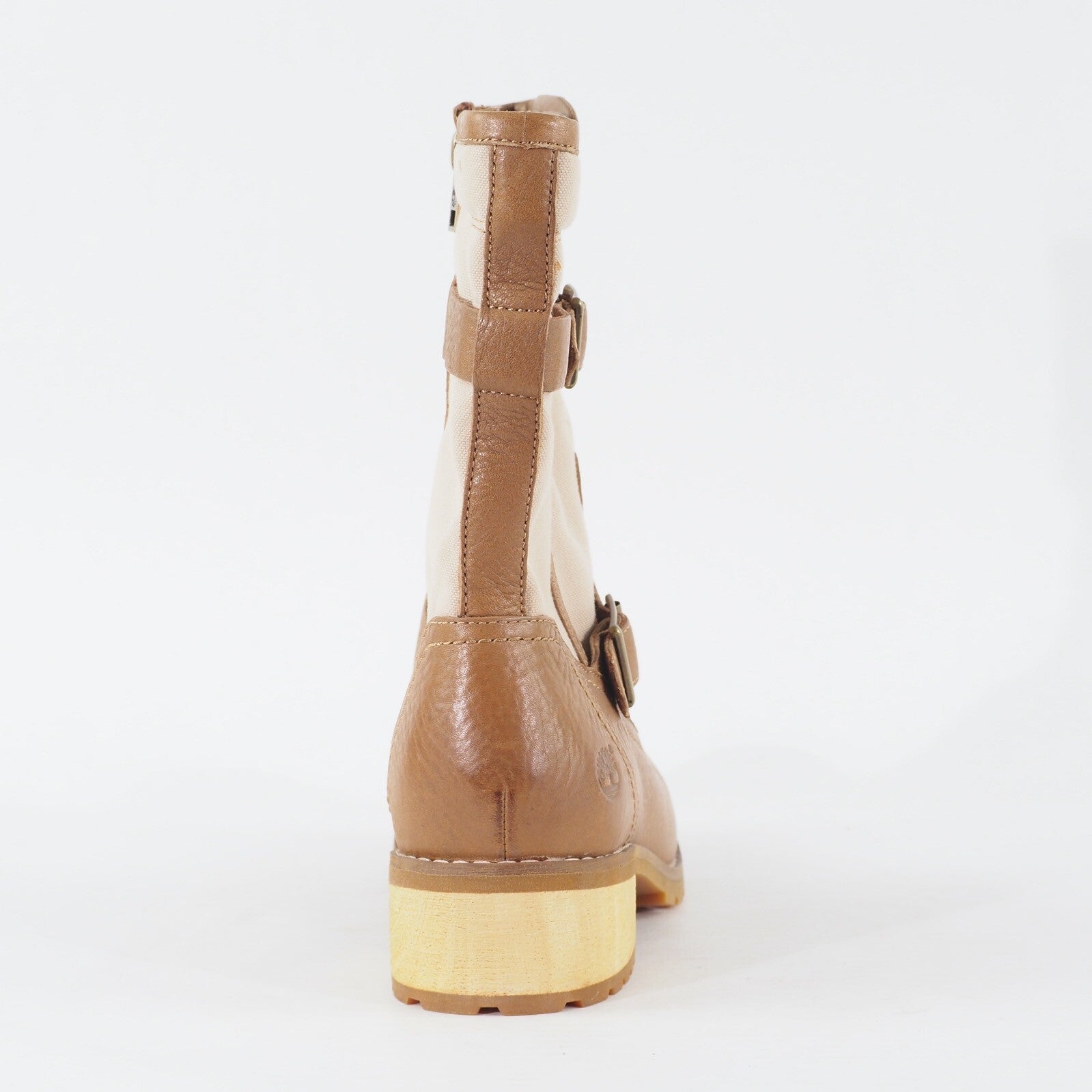 Womens Timberland EK Apley 8 Inch 3839R Brown Leather Canvas Zip Up Boots